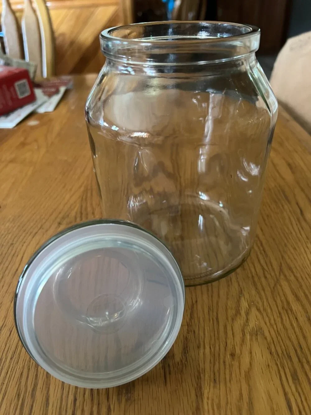 Vintage Clear Glass Jar with Lid 40oz